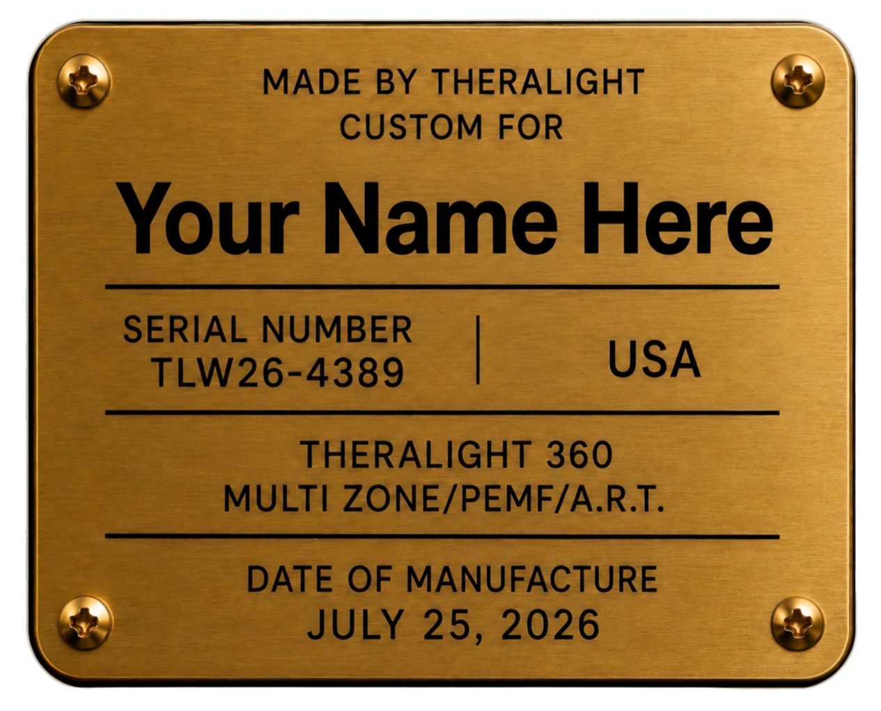 Custom engraved Multi-Zone 360 plaque for SlimFit Studio