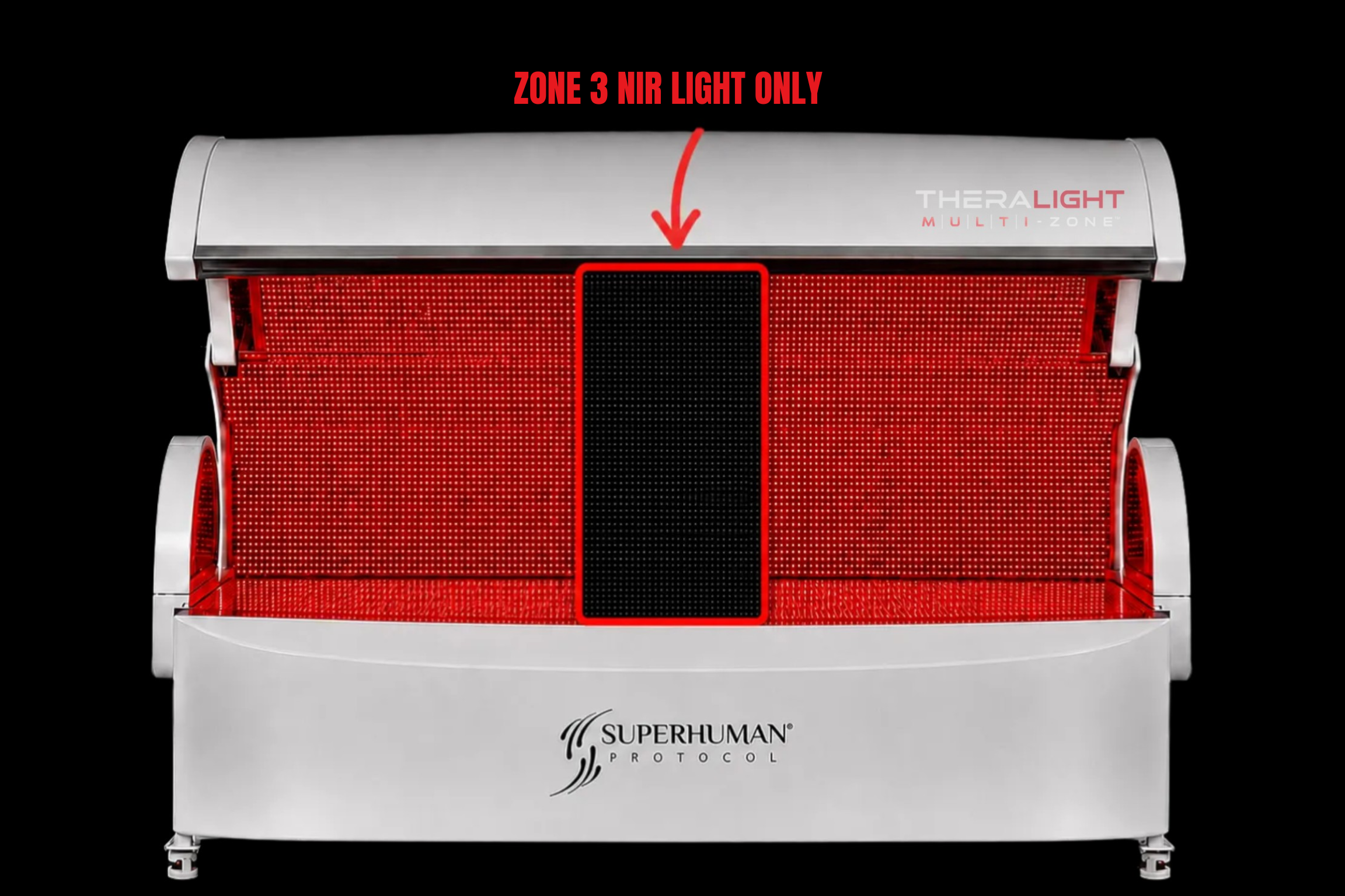 TheraLight Multi-Zone demonstrating near-infrared output concentrated in Zone 3